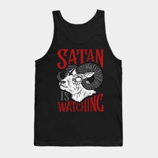 Satan is Watching T-Shirt I Satanic Goat Tank Top